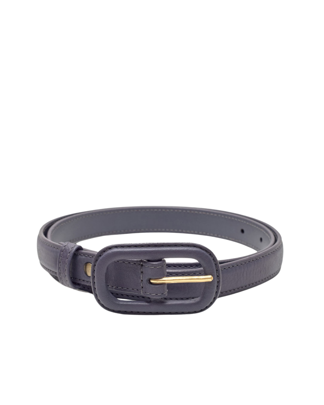 Nice Things - Leather Belt With Lined Buckle - Viola