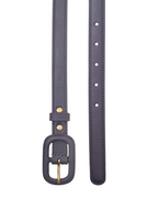 Nice Things - Leather Belt With Lined Buckle - Purple