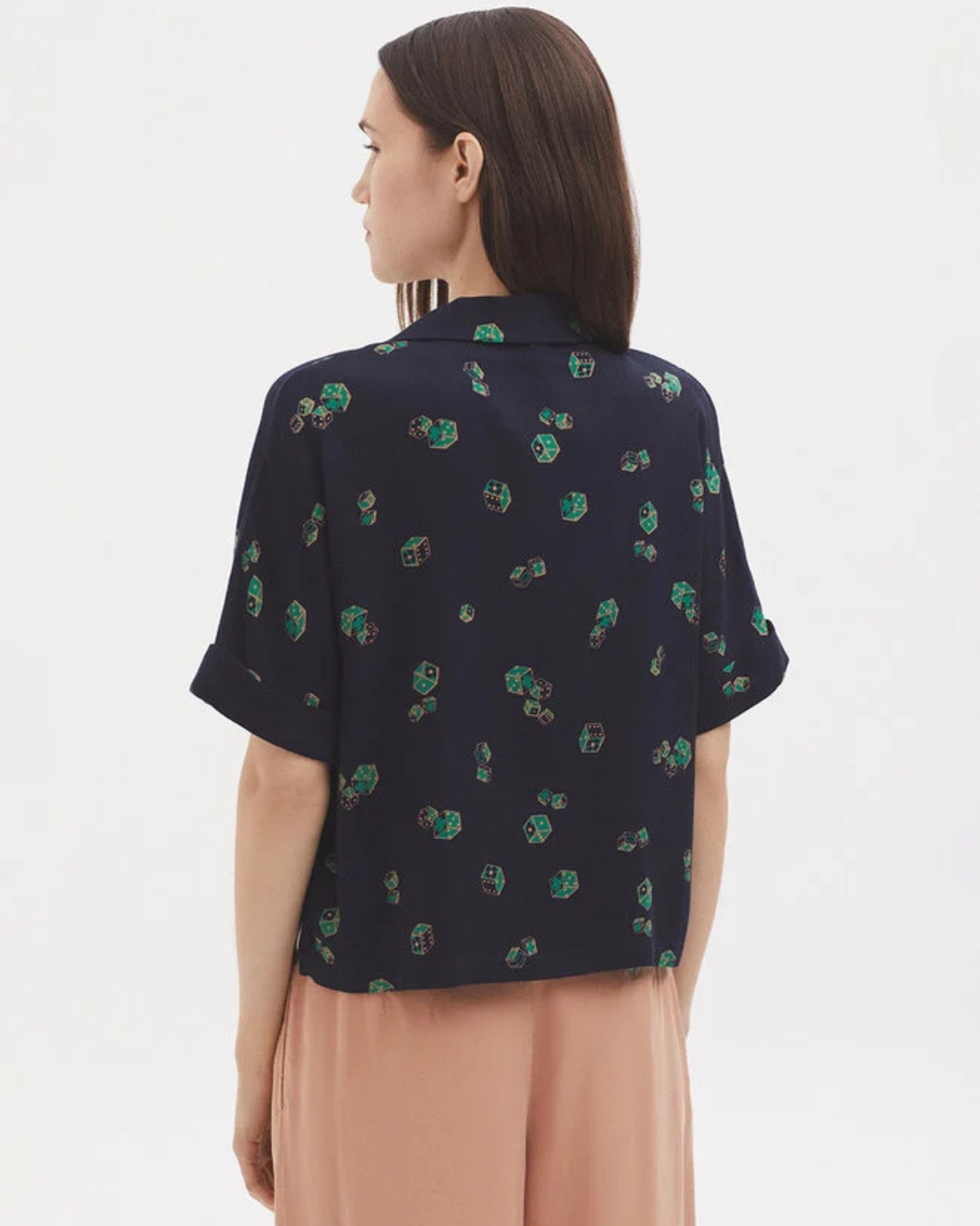 Nice Things - Dice Game Print Short Sleeve Shirt - Blue