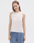 Nice Things - Combined Tank T-Shirt With Lace - White