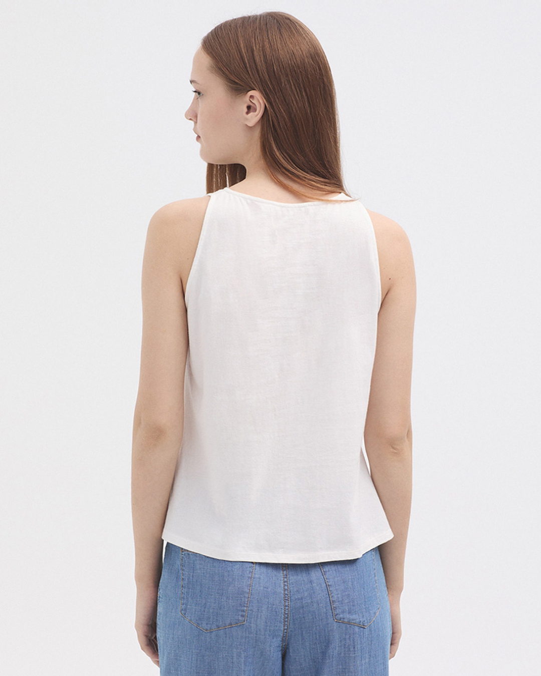 Nice Things - Combined Tank T-Shirt With Lace - Bianco