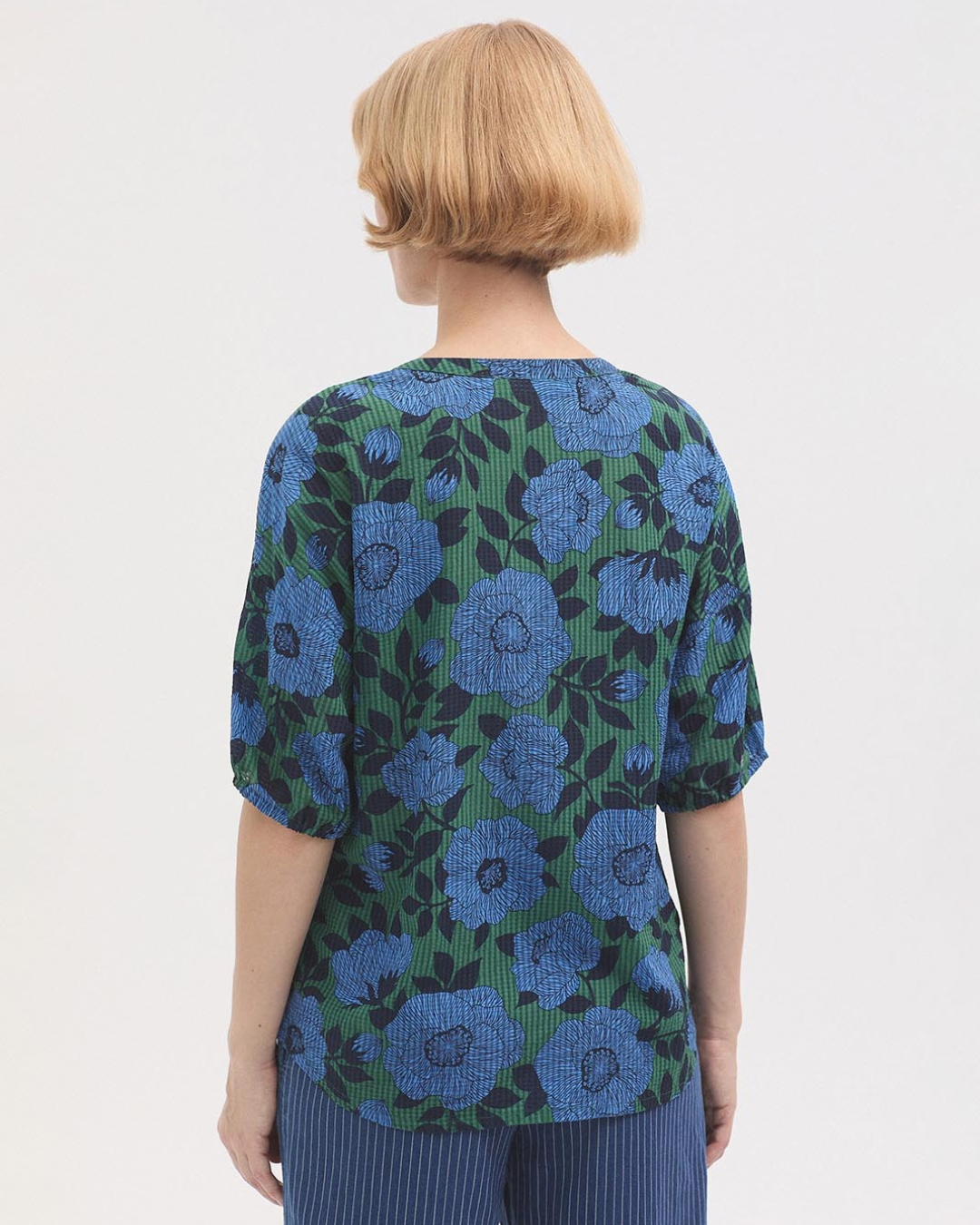 Nice Things - Camelia Print Waffle Blouse - Multi