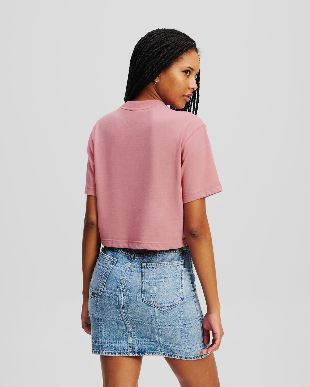 Karl Lagerfeld Jeans - KLJ Reg Cropped Monogram Tee - Rosa