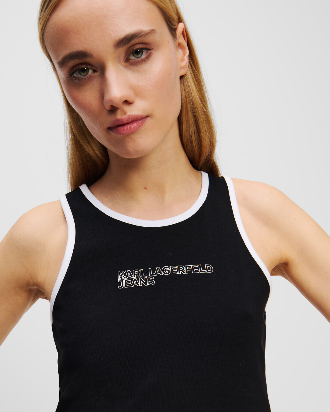 Karl Lagerfeld Jeans - KLJ Outline Logo Top - Nero
