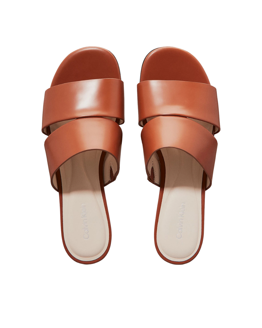 Calvin Klein Jeans - Flat Slide-Lth 2 Straps - Cognac