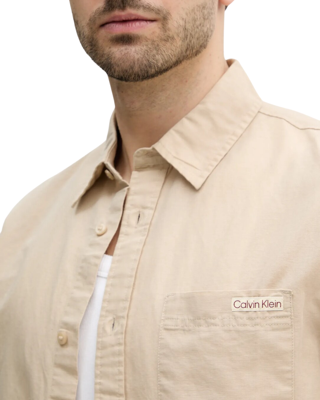 Calvin Klein Jeans - Linen Cotton S/S Shirt - Beige
