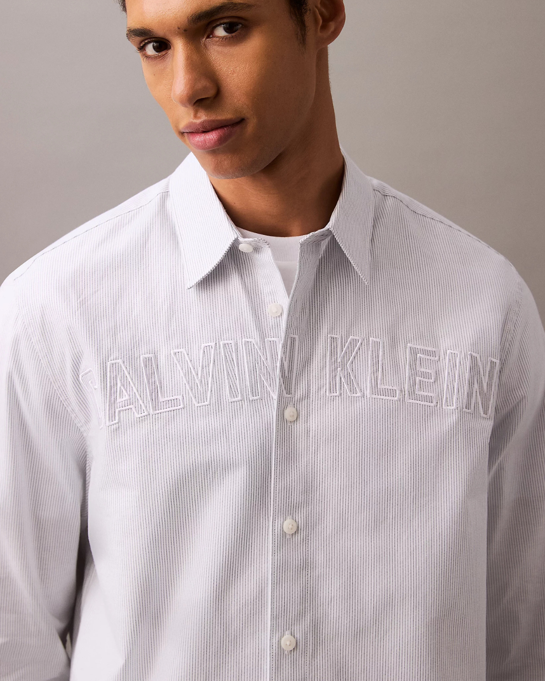 Calvin Klein Jeans - LS Oxford Logo Shirt - White