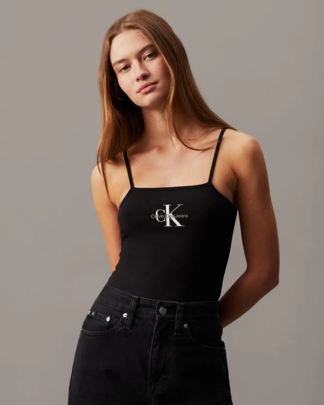 Calvin Klein Jeans - Monologo Strappy Body - Nero