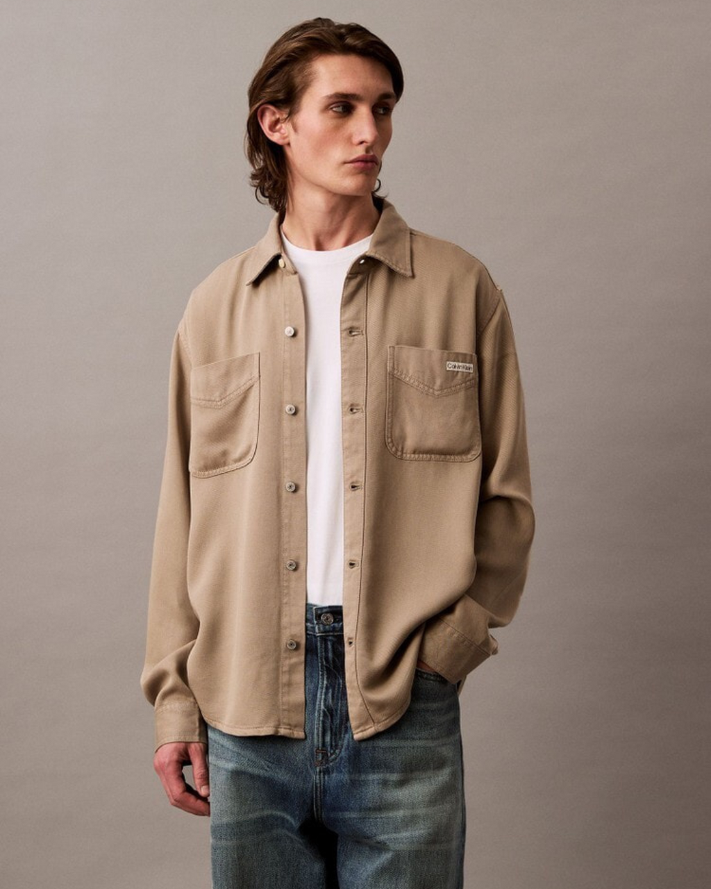 Calvin Klein Jeans - Soft Overdye L/H Twill Overshirt - Beige