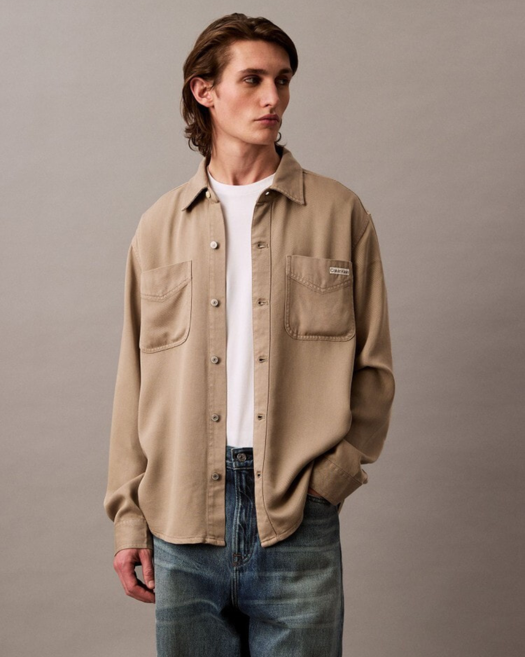Calvin Klein Jeans - Soft Overdye L/H Twill Overshirt - Beige