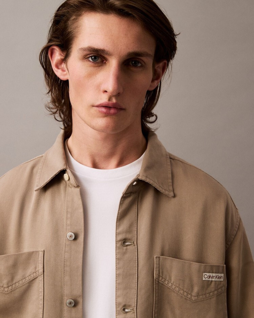 Calvin Klein Jeans - Soft Overdye L/H Twill Overshirt - Beige