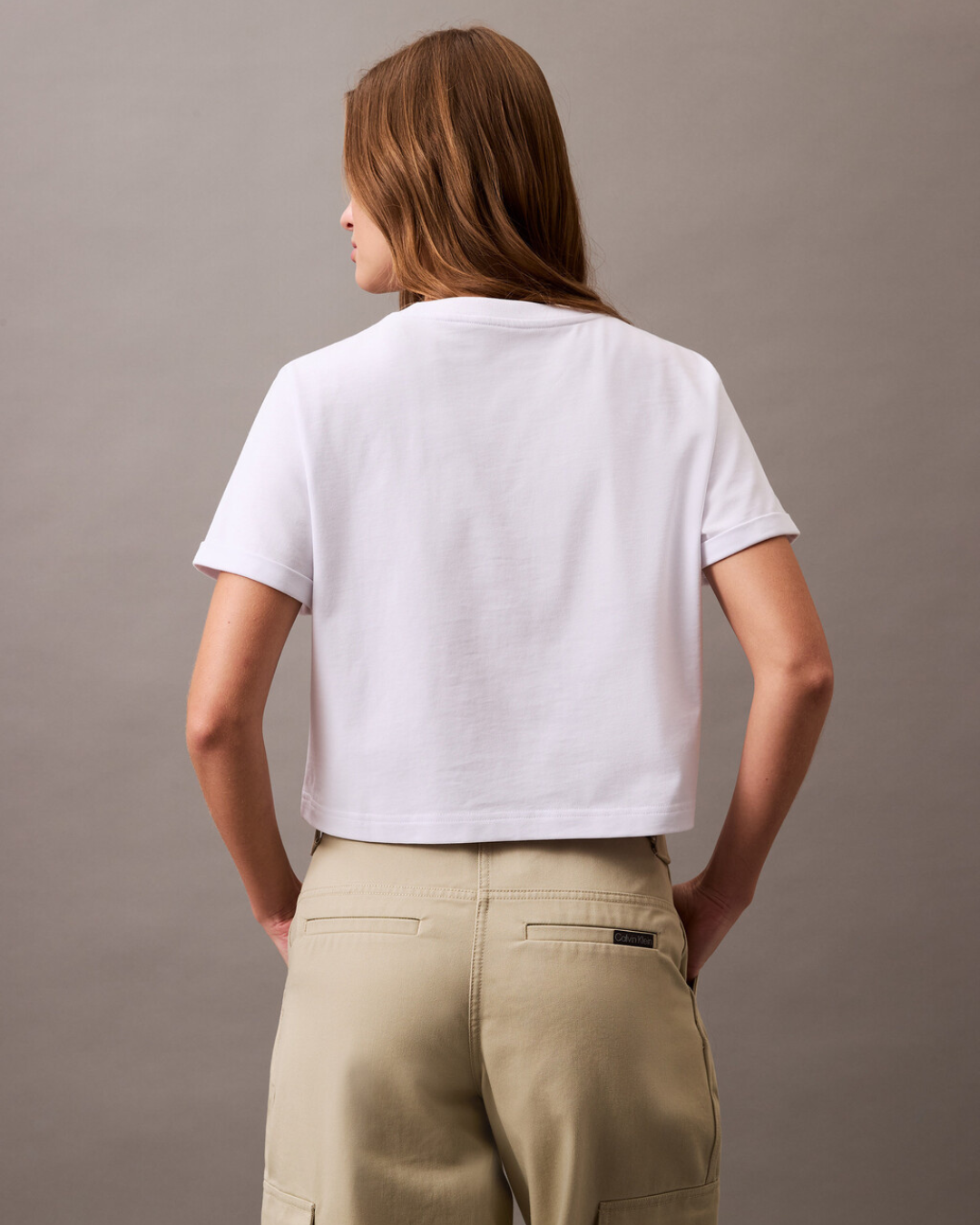 Calvin Klein Jeans - SS Liquid CK Cropped Tee - Bianco
