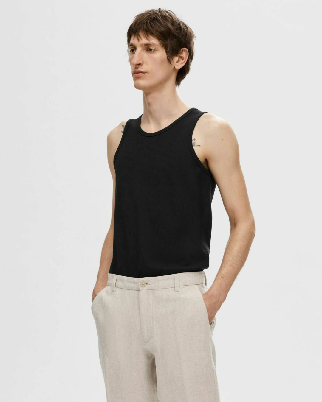 Selected Homme - Slhdean Rib Tanktop - Black