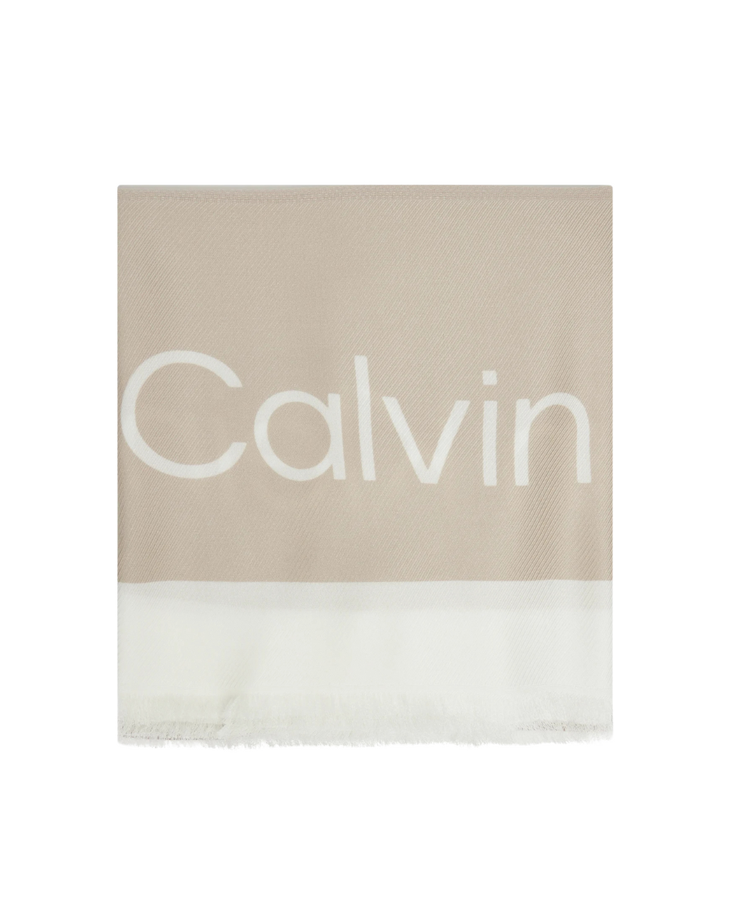 Calvin Klein - Bold Logo Contrast Scarf - Tortora e Bianco