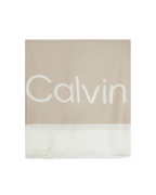 Calvin Klein - Bold Logo Contrast Scarf - Tortora e Bianco