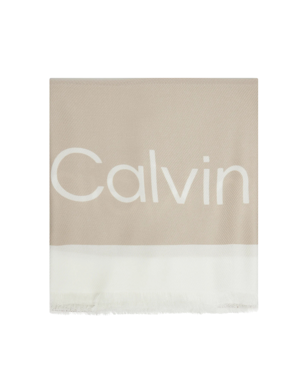 Calvin Klein - Bold Logo Contrast Scarf - Tortora e Bianco