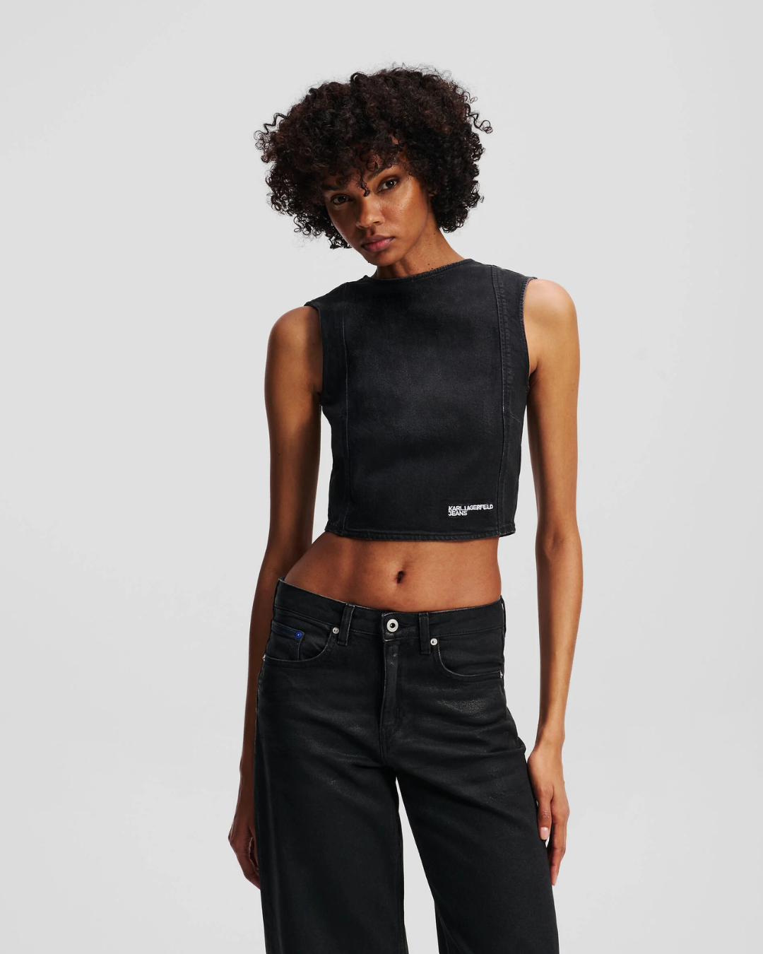 Karl Lagerfeld Jeans - Klj Coated Denim Top - Nero