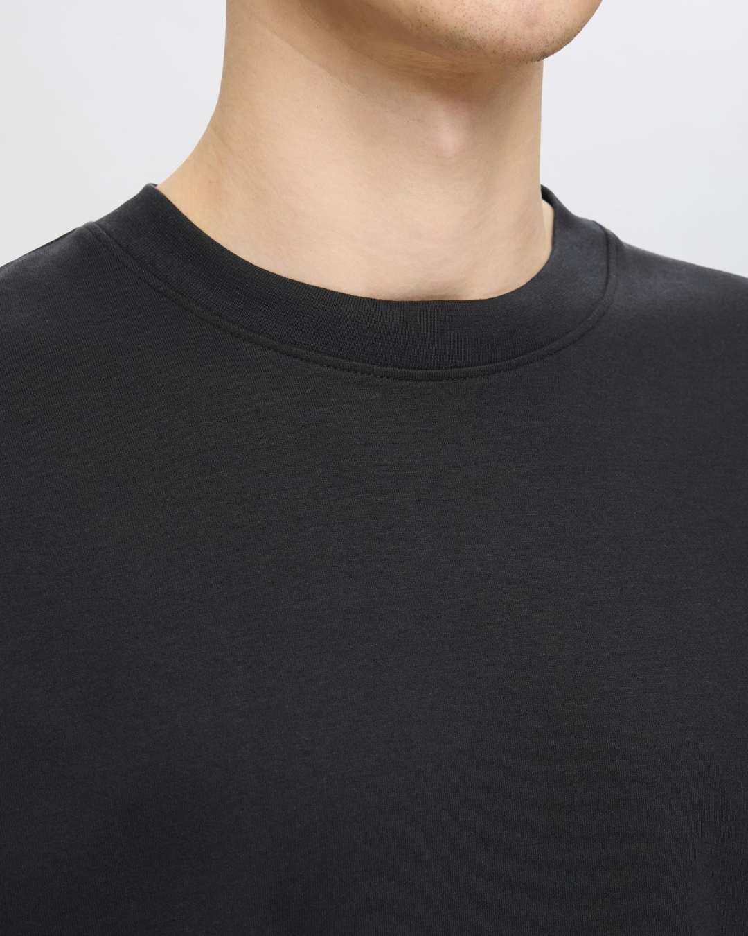 Selected Homme - Slhloose Oscar SS O-neck Tee Noos - Nero