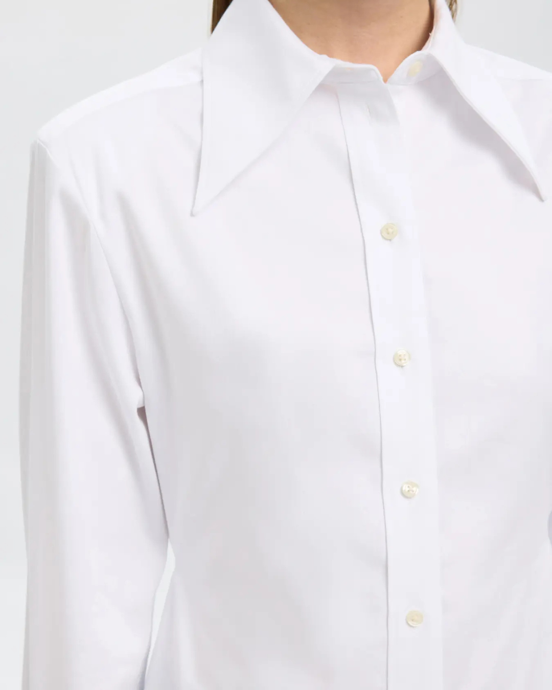 Selected Femme - Slfnicolina Slim LS Shirt B - Bianco