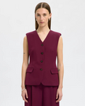 Selected Femme - Slffedora Vest - Bordeaux