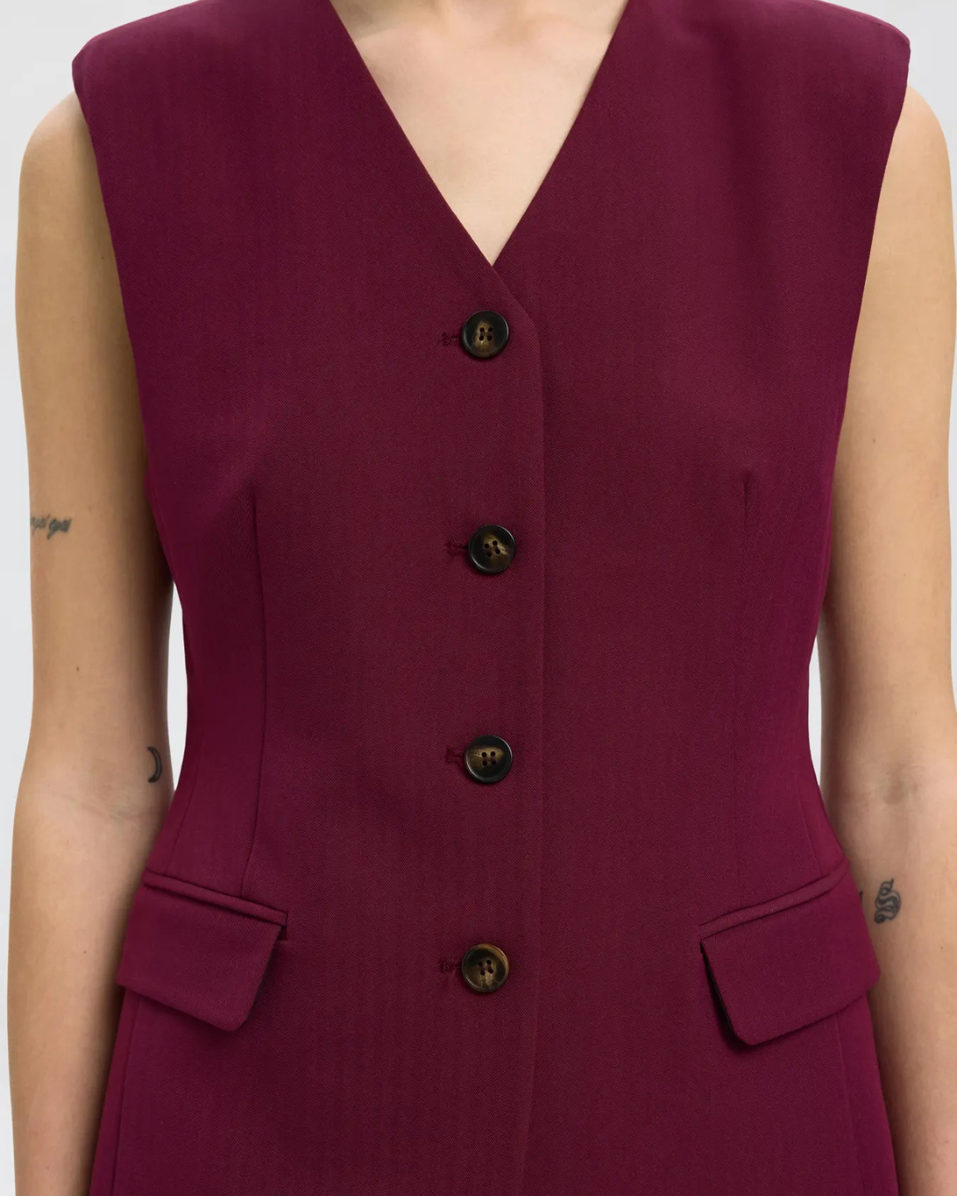 Selected Femme - Slffedora Vest - Bordeaux