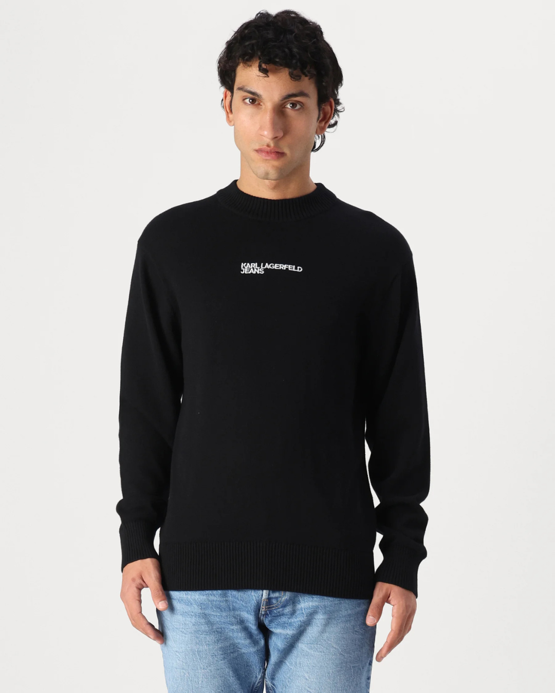 Karl Lagerfeld Jeans - Klj Logo Knit Sweater - Nero