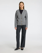 Selected Femme - Slfkamma LS Knit Button Cardigan Noos - Grigio