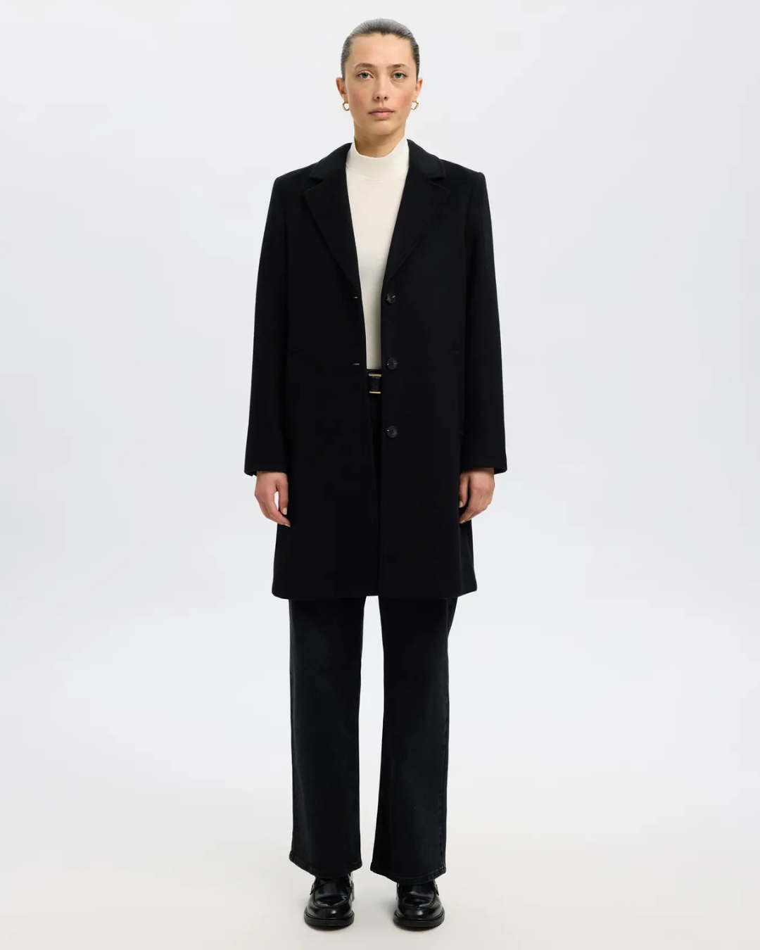 Selected Femme - Slfsasja Wool Blend Coat Noos - Nero