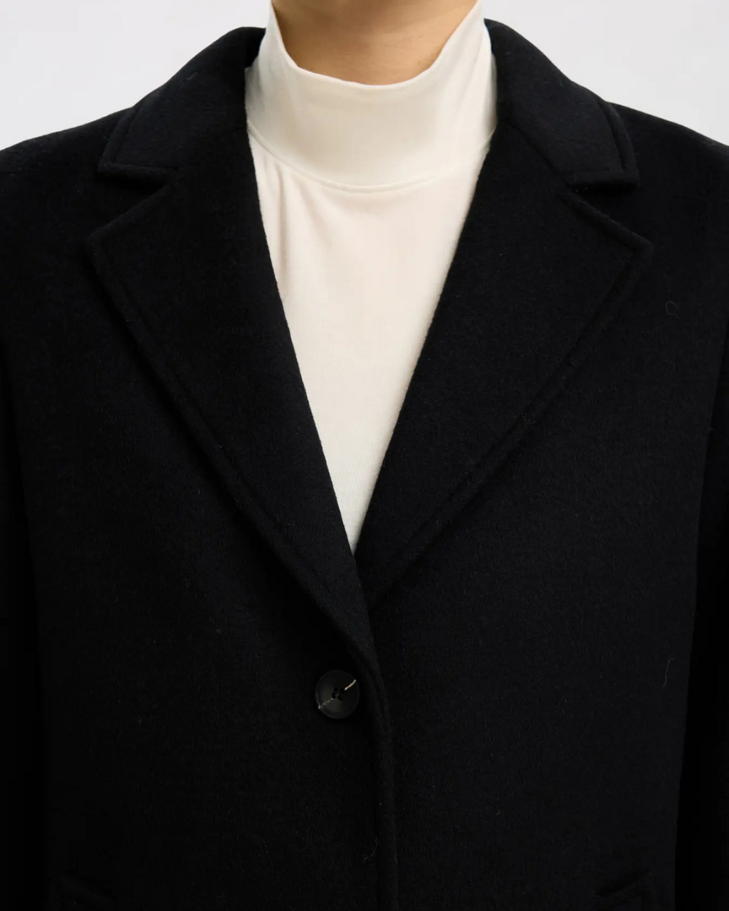 Selected Femme - Slfsasja Wool Blend Coat Noos - Nero