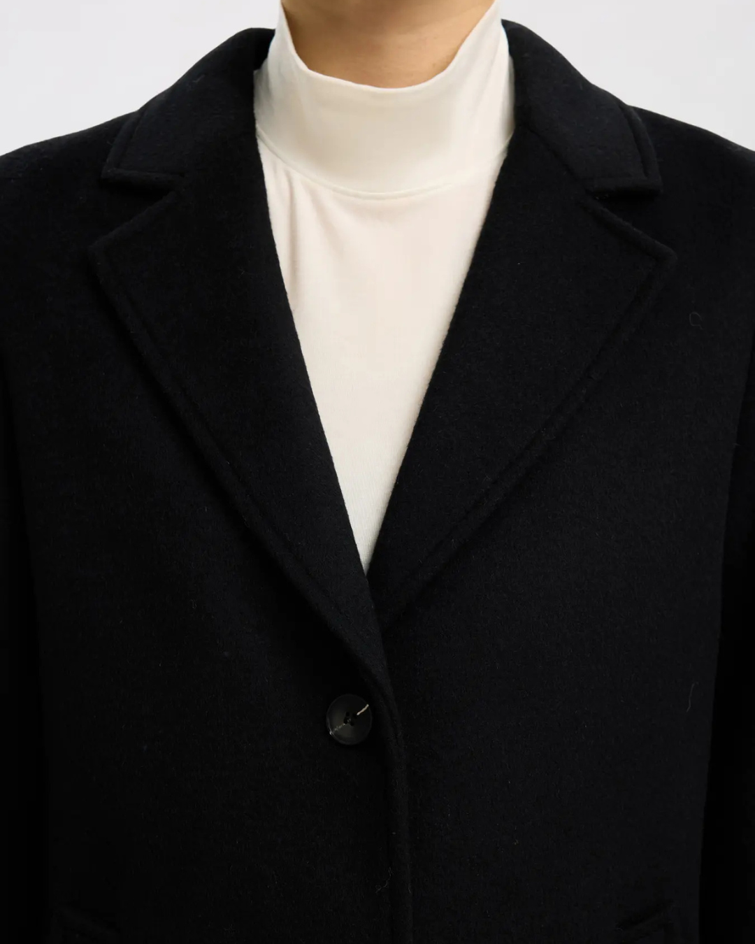 Selected Femme - Slfsasja Wool Blend Coat Noos - Nero