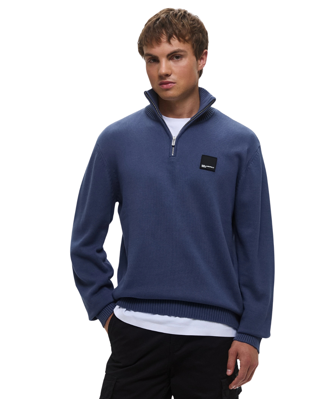 Karl Lagerfeld Jeans - Klj Reg Half-Zip Sweater - Celeste