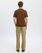 Selected Homme - Slhtray SS Knit Merino Crew Neck Noos - Marrone