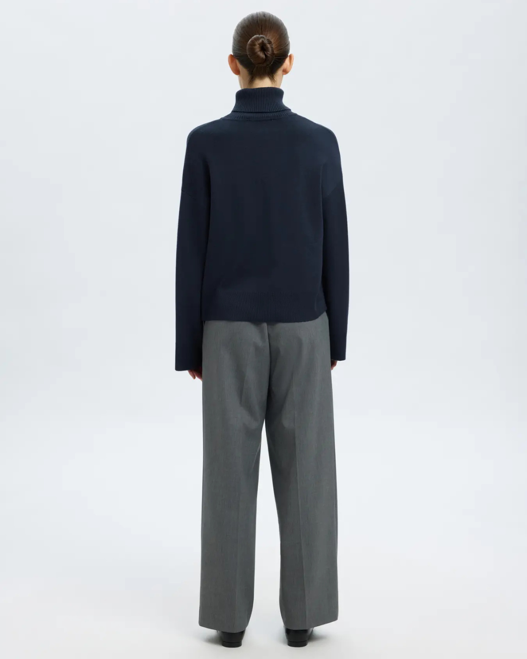 Selected Femme - Slfkamma LS Knit Roll Neck Noos - Blu