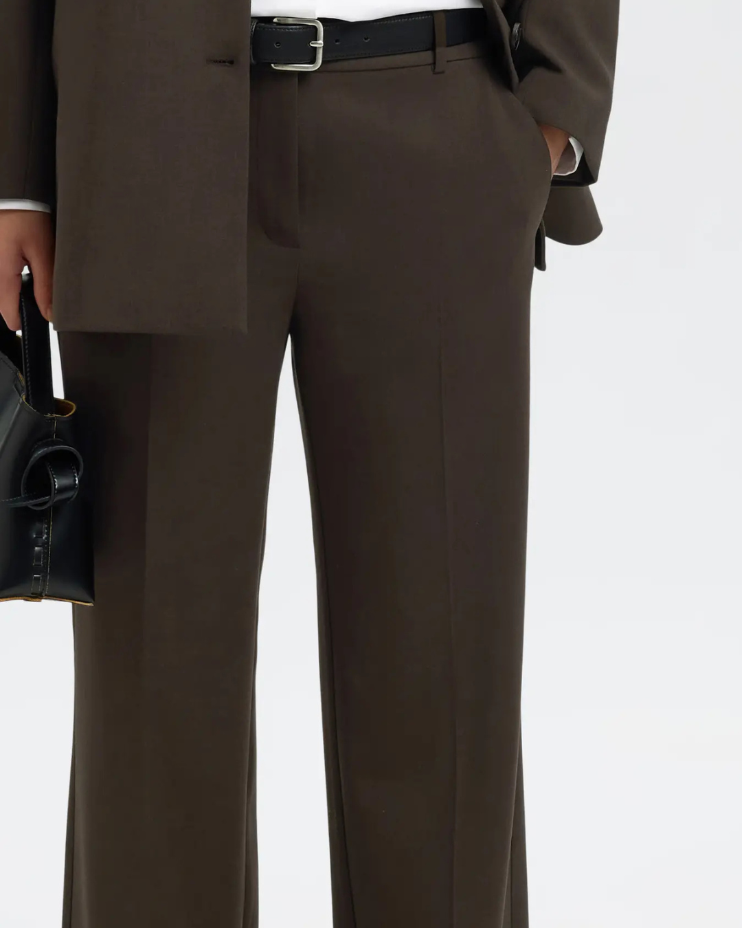 Selected Femme - Slfrita MW Wide Pant Mel Noos - Moro