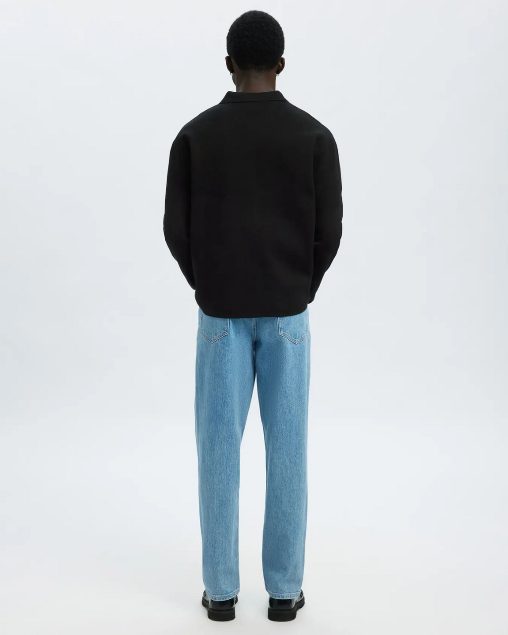 Selected Homme - Slhmike Light LS Knit Relaxed Polo Cardi - Nero