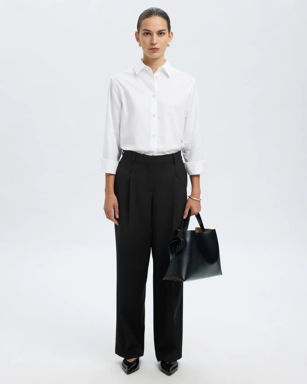 Selected Femme - Slfwide Rita Lano MW Pant Noos - Nero