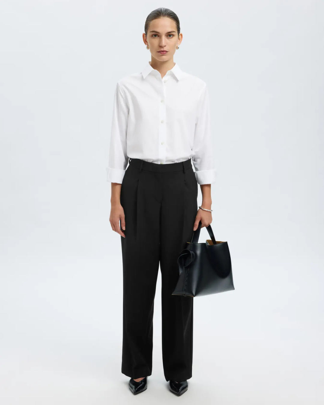 Selected Femme - Slfwide Rita Lano MW Pant Noos - Nero
