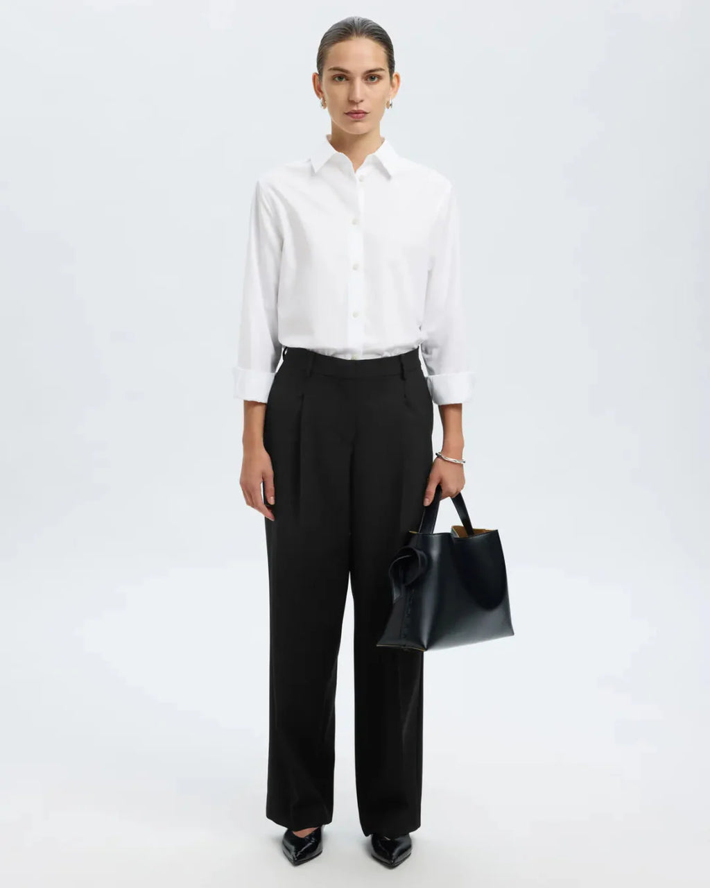 Selected Femme - Slfwide Rita Lano MW Pant Noos - Nero