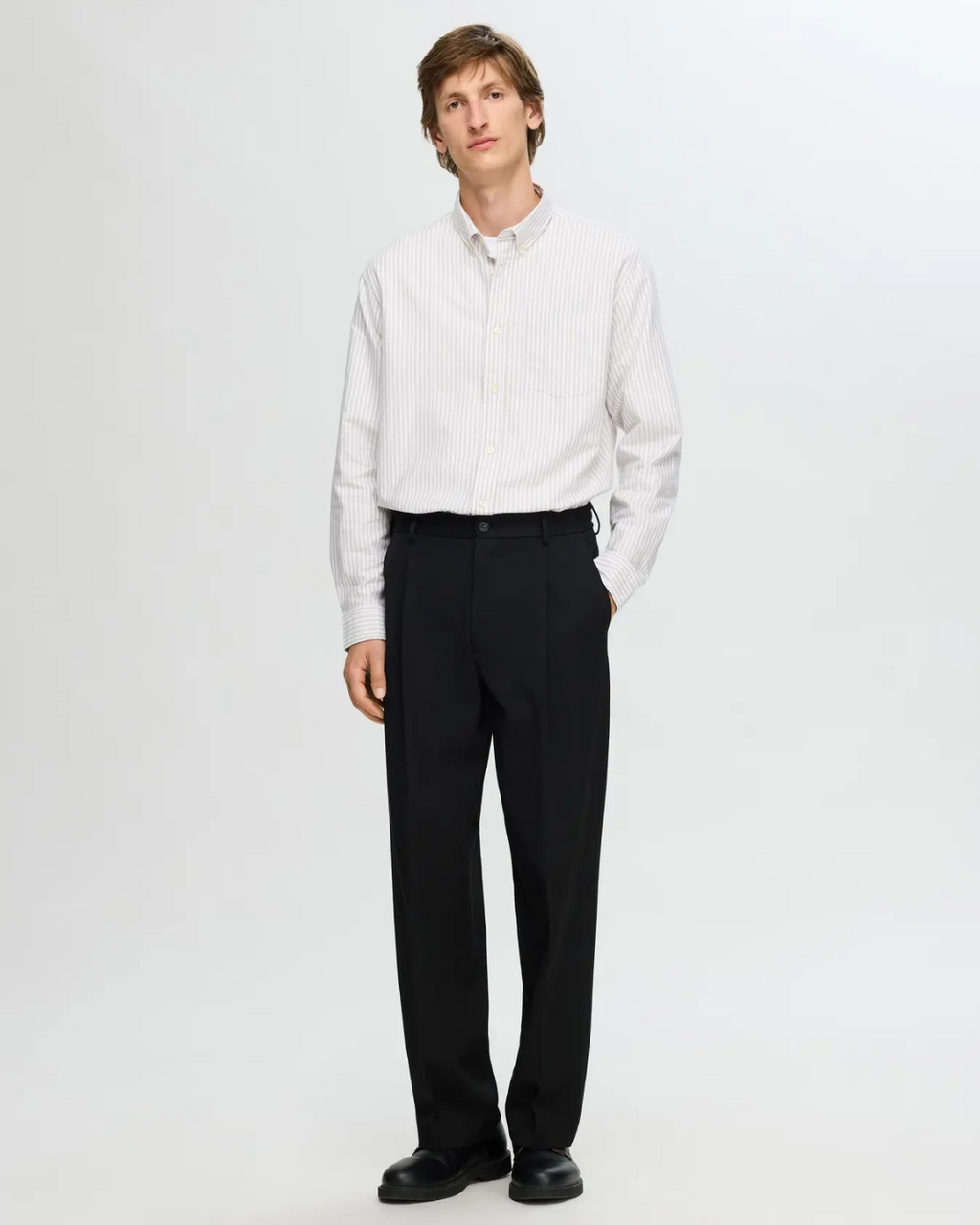 Selected Homme - Slh220 Loose Finn Flex Pants Noos - Nero