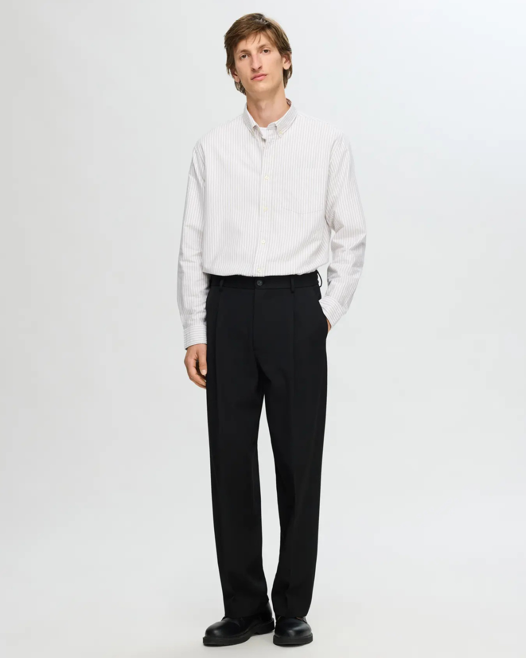 Selected Homme - Slh220 Loose Finn Flex Pants Noos - Nero