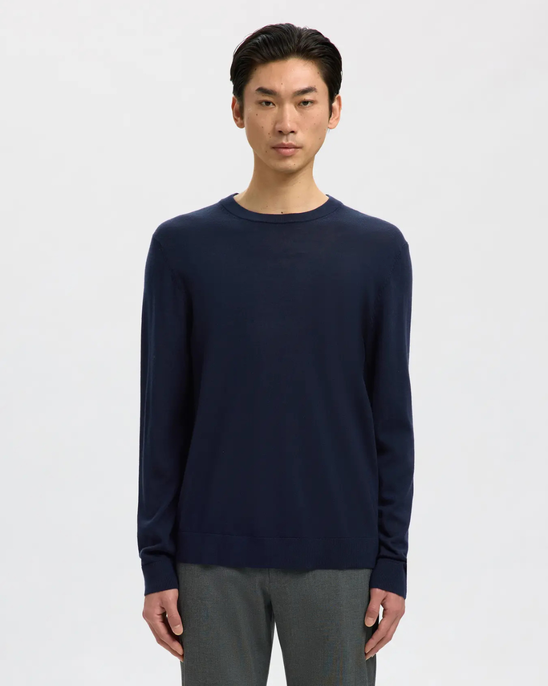 Selected Homme - Slhtray LS Knit Merino Crew Neck Noos - Blu