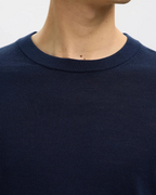 Selected Homme - Slhtray LS Knit Merino Crew Neck Noos - Blu