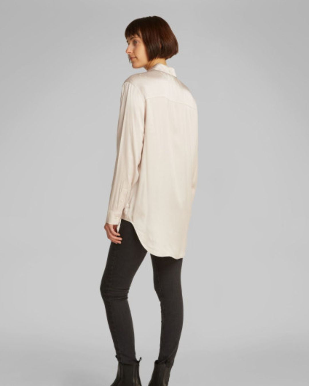 Calvin Klein Jeans - Satin Long Sleeve Top - Cream