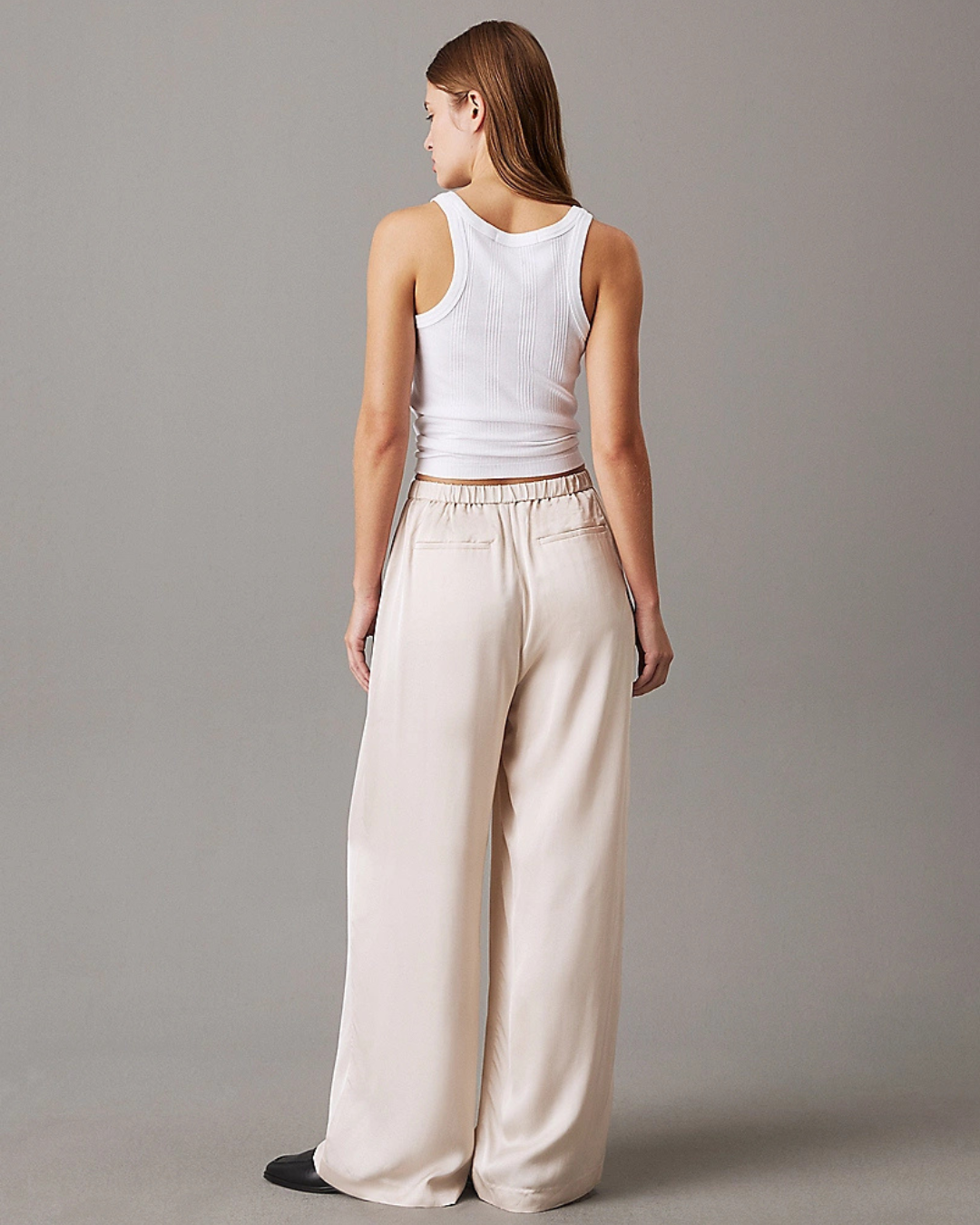 Calvin Klein Jeans - Satin Relaxed Pant - Panna