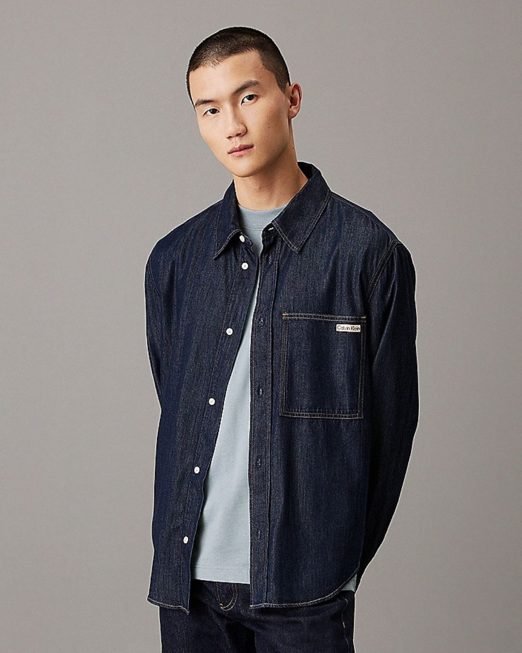 Calvin Klein Jeans - Regular Linear Denim Shirt - Blue