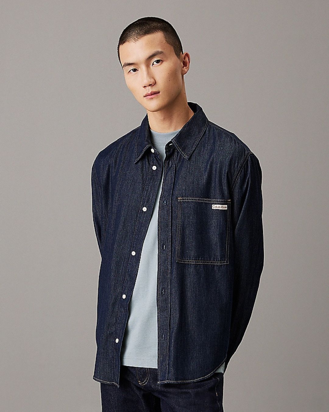 Calvin Klein Jeans - Regular Linear Denim Shirt - Blue