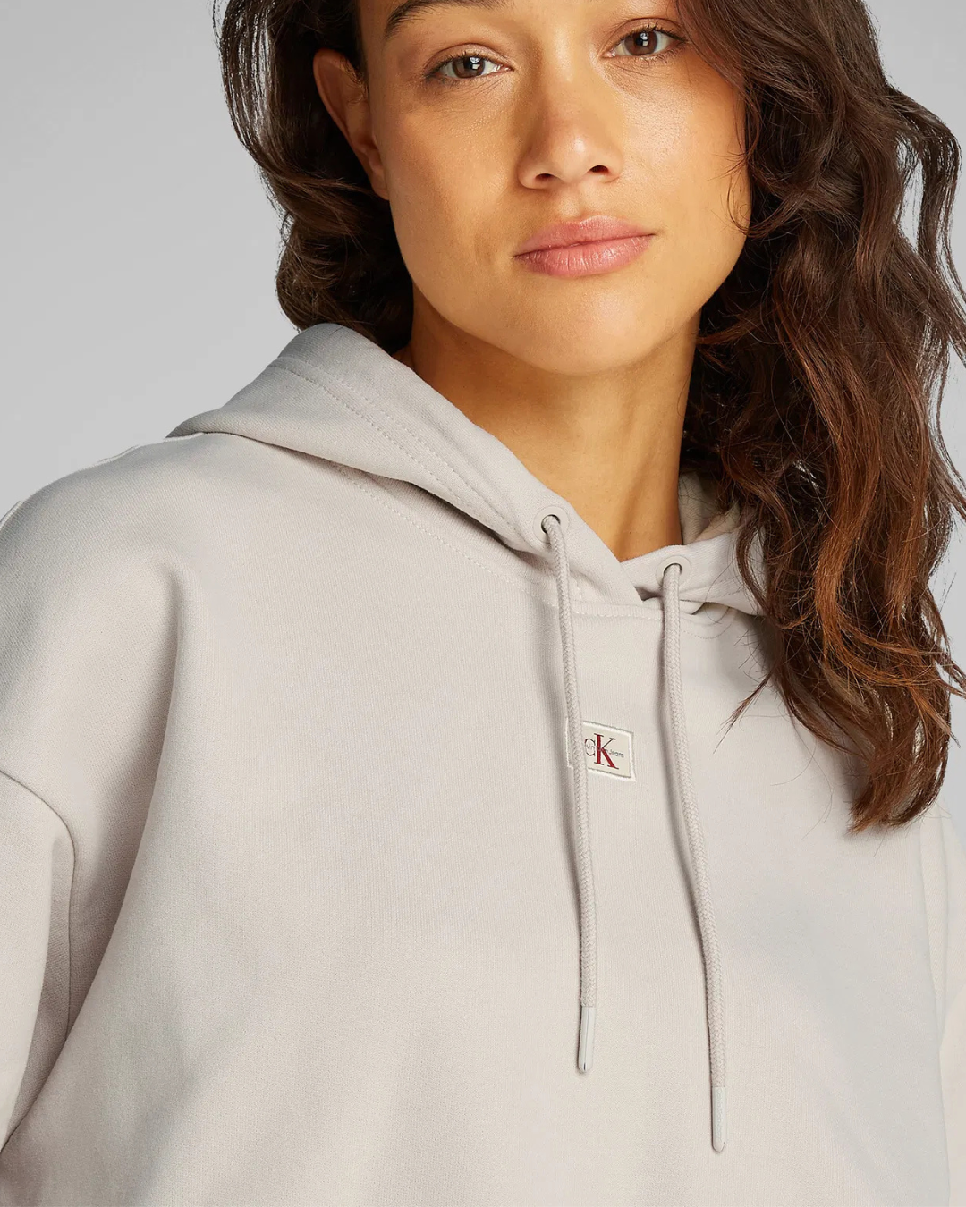 Calvin Klein Jeans - Woven Label Hoodie - Panna
