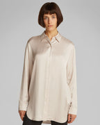 Calvin Klein Jeans - Satin Long Sleeve Top - Cream