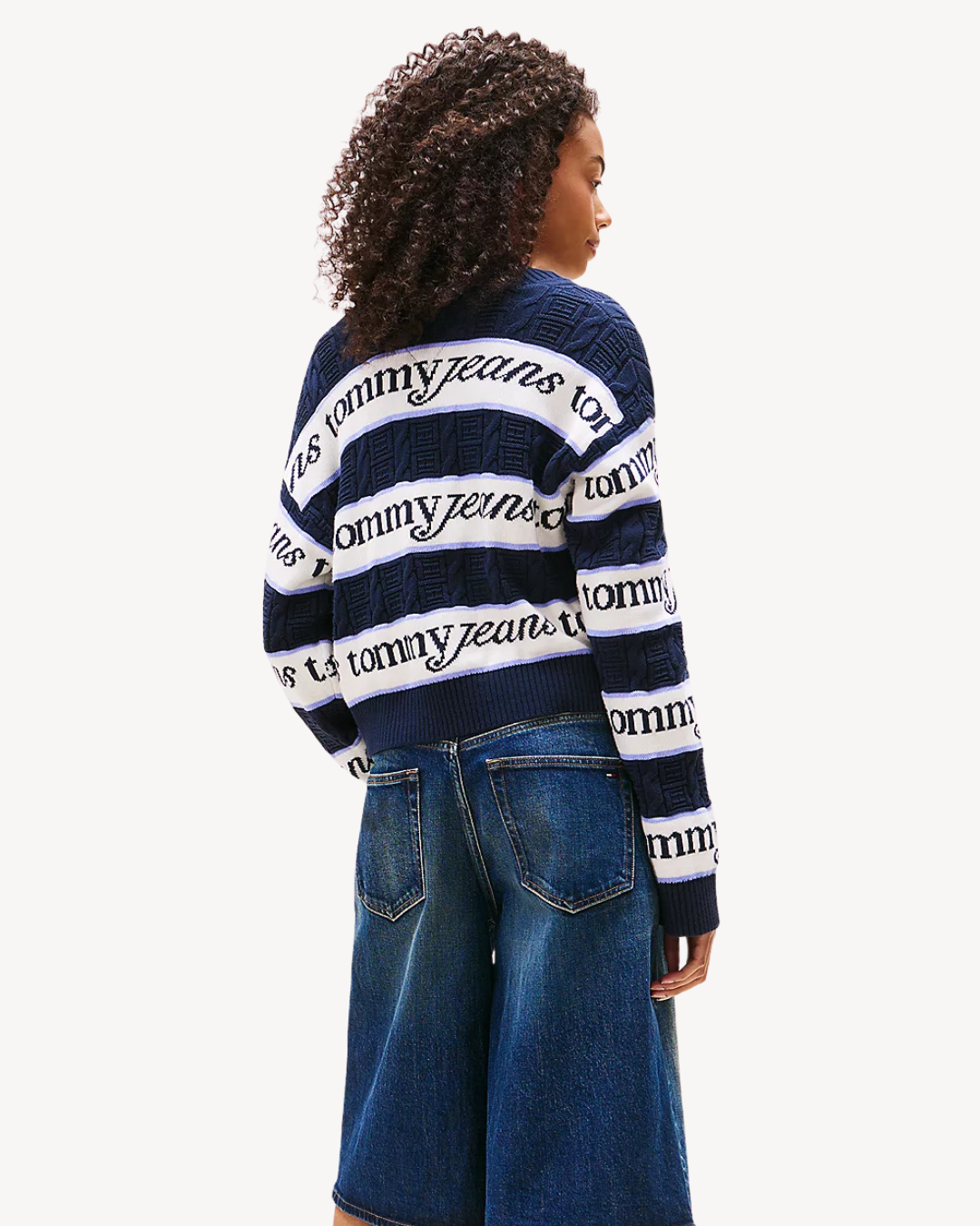 Tommy Jeans - Stripe Logo Sweater - Blu