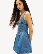 Tommy Jeans - Pleat Seam Denim Dress - Blu